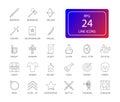 Line icons set. Rpg, fantasy game pack. Royalty Free Stock Photo