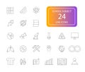 Line icons set. School subject pack.