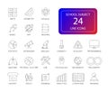 Line icons set. School subject pack. Royalty Free Stock Photo