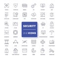 Line icons set. Security Royalty Free Stock Photo