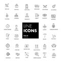 Line icons set. Shipping