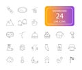 Line icons set. Snowboard pack. Royalty Free Stock Photo