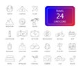 Line icons set. Travel pack. Royalty Free Stock Photo