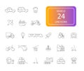 Line icons set. Vehicle pack.