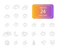 Line icons set. Weather pack.