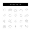 Line icons set. Weather pack.