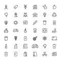 Line icons. Sign collection. Green nature and eco, bio symbols. Outlines objects for label, products or service