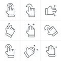 Line Icons Style Basic human gestures Royalty Free Stock Photo