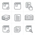 Line Icons Style Book Icons Set Royalty Free Stock Photo