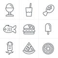 Line Icons Style Food Icons Set