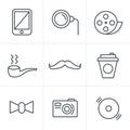 Line Icons Style Hipster retro vintage Royalty Free Stock Photo