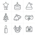 Line Icons Style Icons set Christmas