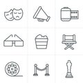 Line Icons Style Movie Icons Vector design