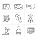 Line Icons Style News reporter icons