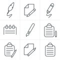 Line Icons Style Writing icons