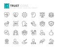 Line icons about trust. Pixel perfect 64x64 and editable stroke