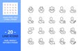 Line icons about user and avatar. Interface. Pixel perfect 64x64 and editable stroke Royalty Free Stock Photo