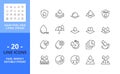 Line icons about waterproof and absorbency. Pixel perfect 64x64 and editable stroke Royalty Free Stock Photo