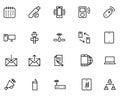 Set of modern and black thin Line Icons