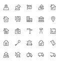 Set of modern and black thin Line Icons