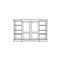 line illustration of Cupboard furniture design template, icon from furniture collection isolated on white background