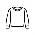 Minimalistic Sweater Icon In Graphic Black Outlines