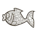 Line image for art therapy with fish.