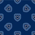 Line Immune system icon isolated seamless pattern on blue background. Medical shield. Vector Royalty Free Stock Photo