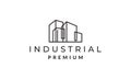 Line industrial building logo vector symbol icon design graphic illustration Royalty Free Stock Photo