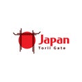 Line japan gate torii logo design vector graphic symbol icon sign illustration creative idea