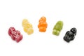 Line of jelly baby sweets Royalty Free Stock Photo