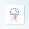 Line Jellyfish icon isolated on white background. Colorful outline concept. Vector Royalty Free Stock Photo