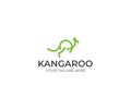 Line Kangaroo Logo Template. Abstract Wallaby Vector Design