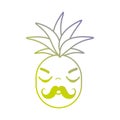 Line kawaii cute angry pineapple fruit