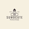 Line kid sumo logo symbol icon vector graphic design illustration idea creative