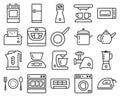 Line kitchen icons set Royalty Free Stock Photo