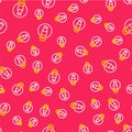 Line Lactose free icon isolated seamless pattern on red background. Vector