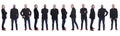 View of group of same man on white background Royalty Free Stock Photo