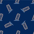 Line Leaning tower in Pisa icon isolated seamless pattern on blue background. Italy symbol. Vector