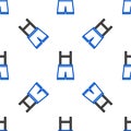 Line Lederhosen icon isolated seamless pattern on white background. Traditional bavarian clothing. Oktoberfest outfit