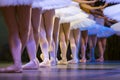 Legs of ballerinas dancing in ballet