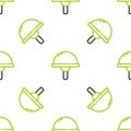 Line Light emitting diode icon isolated seamless pattern on white background. Semiconductor diode electrical component Royalty Free Stock Photo