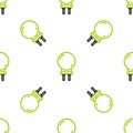 Line Light emitting diode icon isolated seamless pattern on white background. Semiconductor diode electrical component Royalty Free Stock Photo