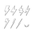 Line Lightening Thunderbolt Illustration Vector Icon Electric Spark Vector