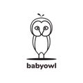 Line little Barn owl logo design vector graphic symbol icon illustration creative idea Royalty Free Stock Photo