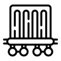 Line loading goods icon outline vector. Pallet storage
