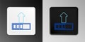 Line Loading icon isolated on grey background. Upload in progress. Progress bar icon. Colorful outline concept. Vector