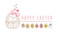 Line logo icon with a basket of Easter eggs Royalty Free Stock Photo
