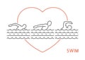 Line logo for swim.