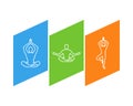 Line logo for yoga. Outline figure yogi